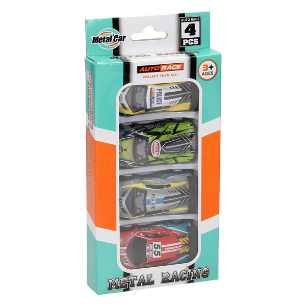 Coffret de voiture avec fonction Pull-Back, 4 pcs.