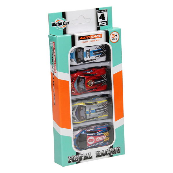 Coffret de voiture avec fonction Pull-Back, 4 pcs.