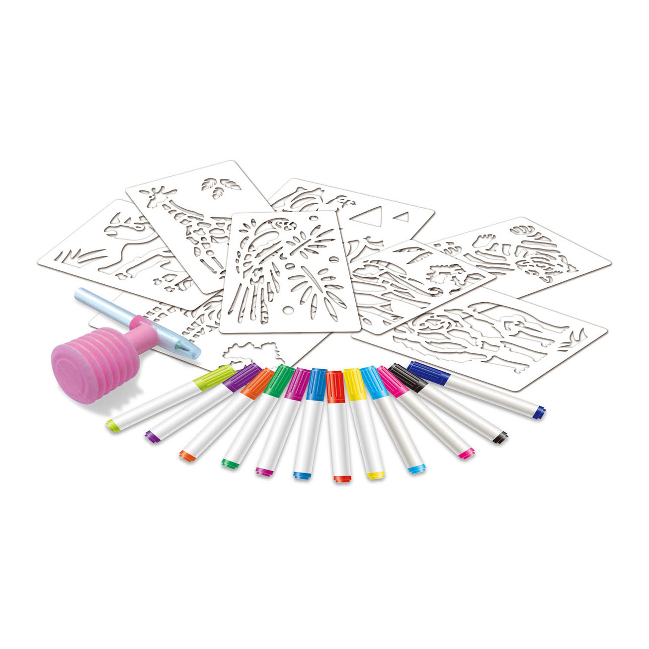 Set stylo souffleur avec animaux à pompe