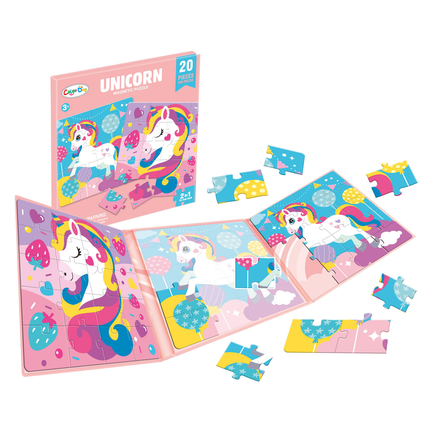 Livre de puzzle magnétique licorne