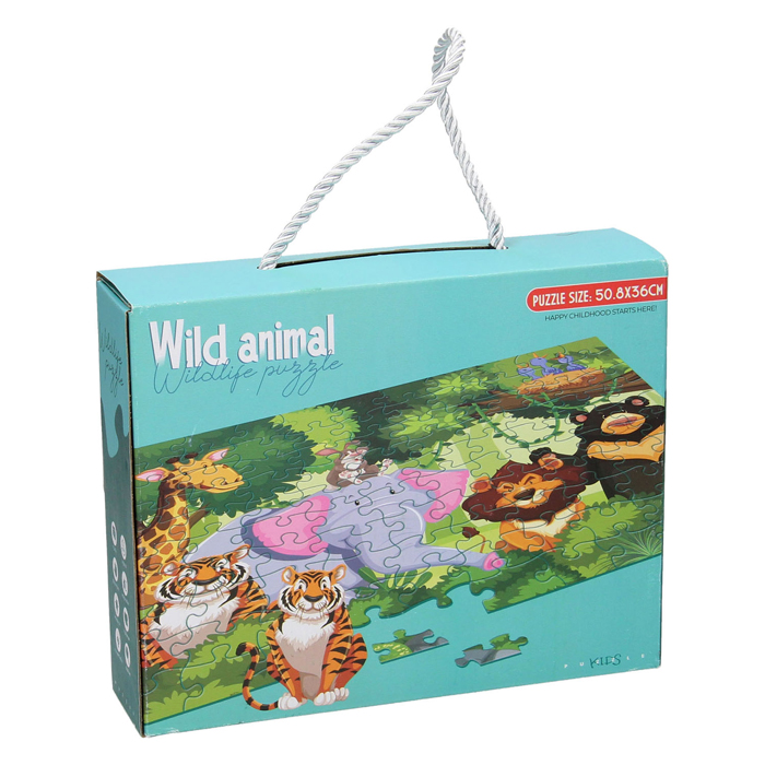 Puzzle de sol Animaux sauvages Vert, 100 pcs.