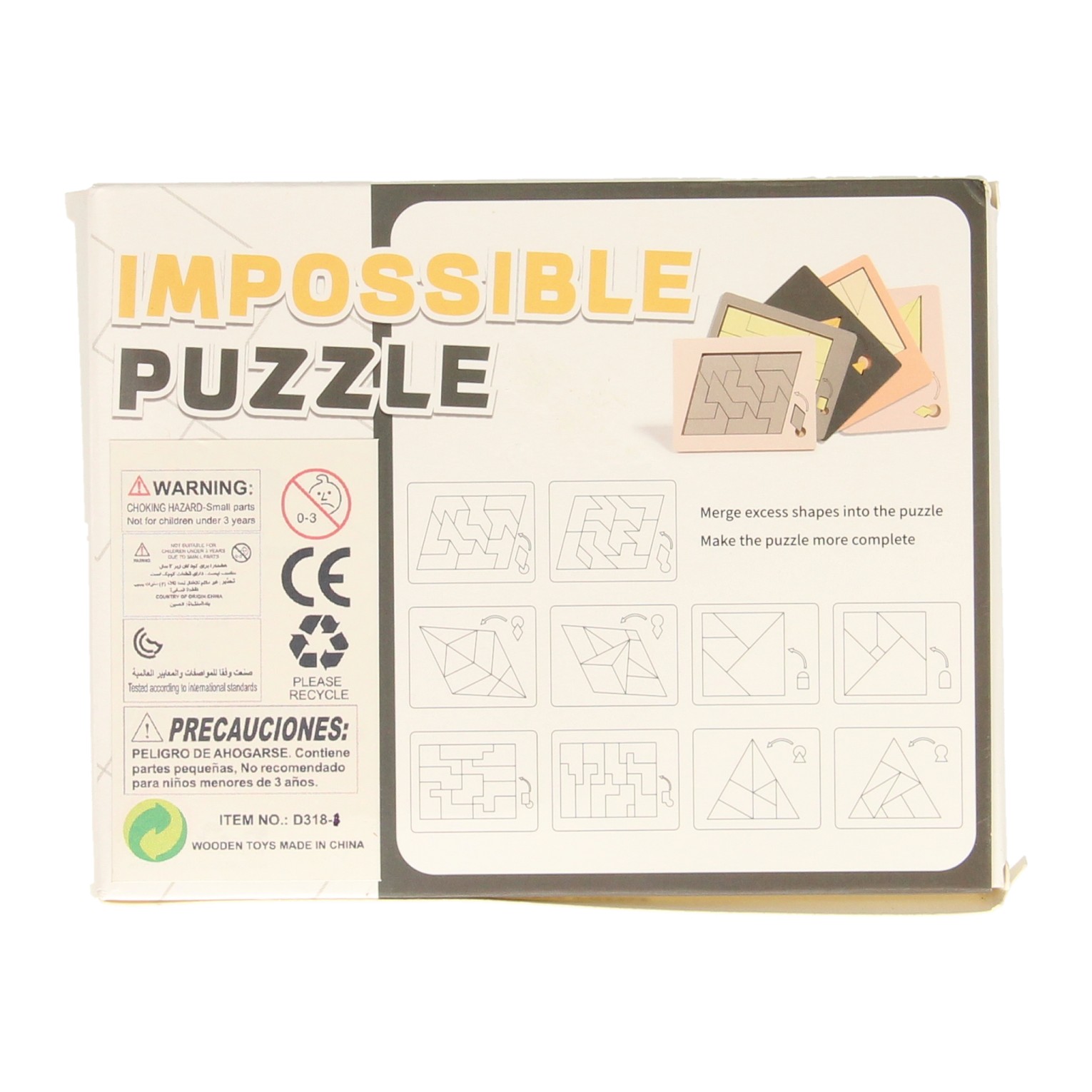 Puzzle de réflexion impossible en bois