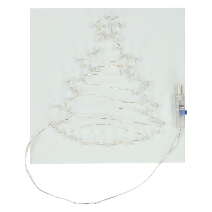 String-Art-Weihnachtsbaum mit LED-Lichtern