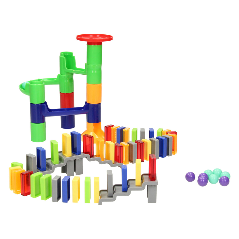 Kugelbahn und Domino-Set