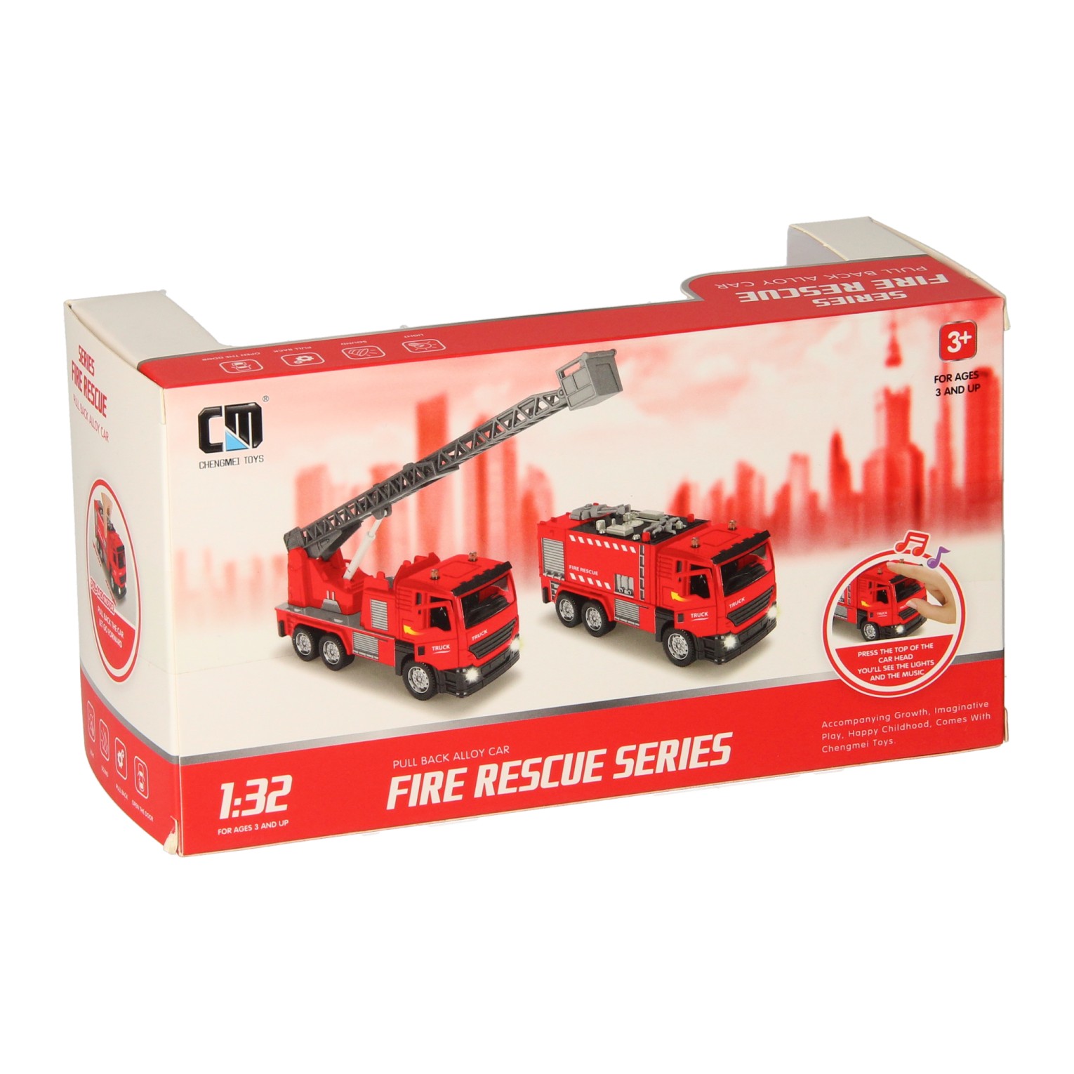 Lumière et son rouges du camion de pompiers rétractable