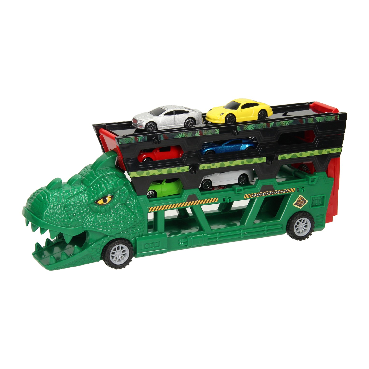 Dino-Transporter mit Schussfunktion, 7-tlg.