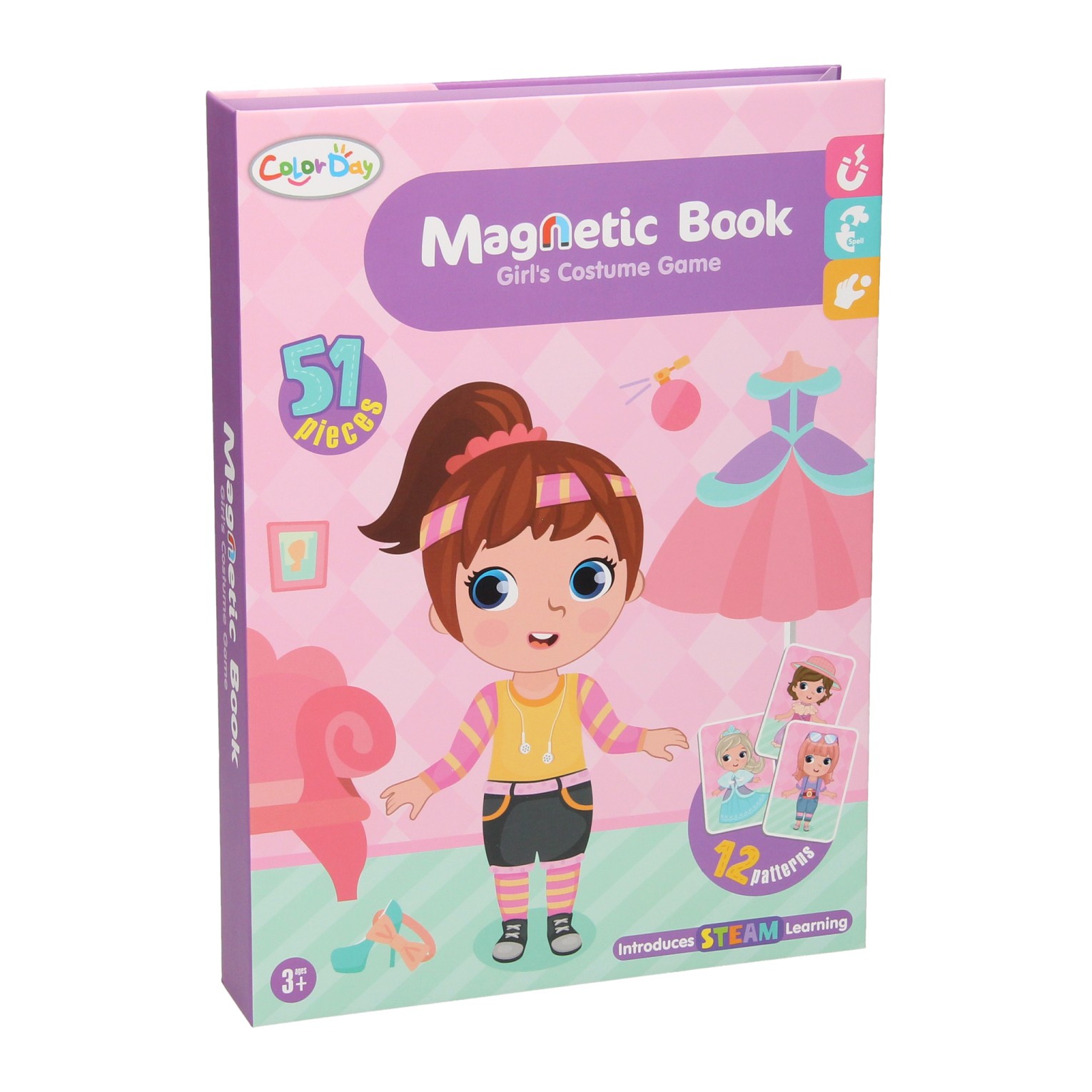 Livre magnétique - Tenues Fille, 51 pcs.