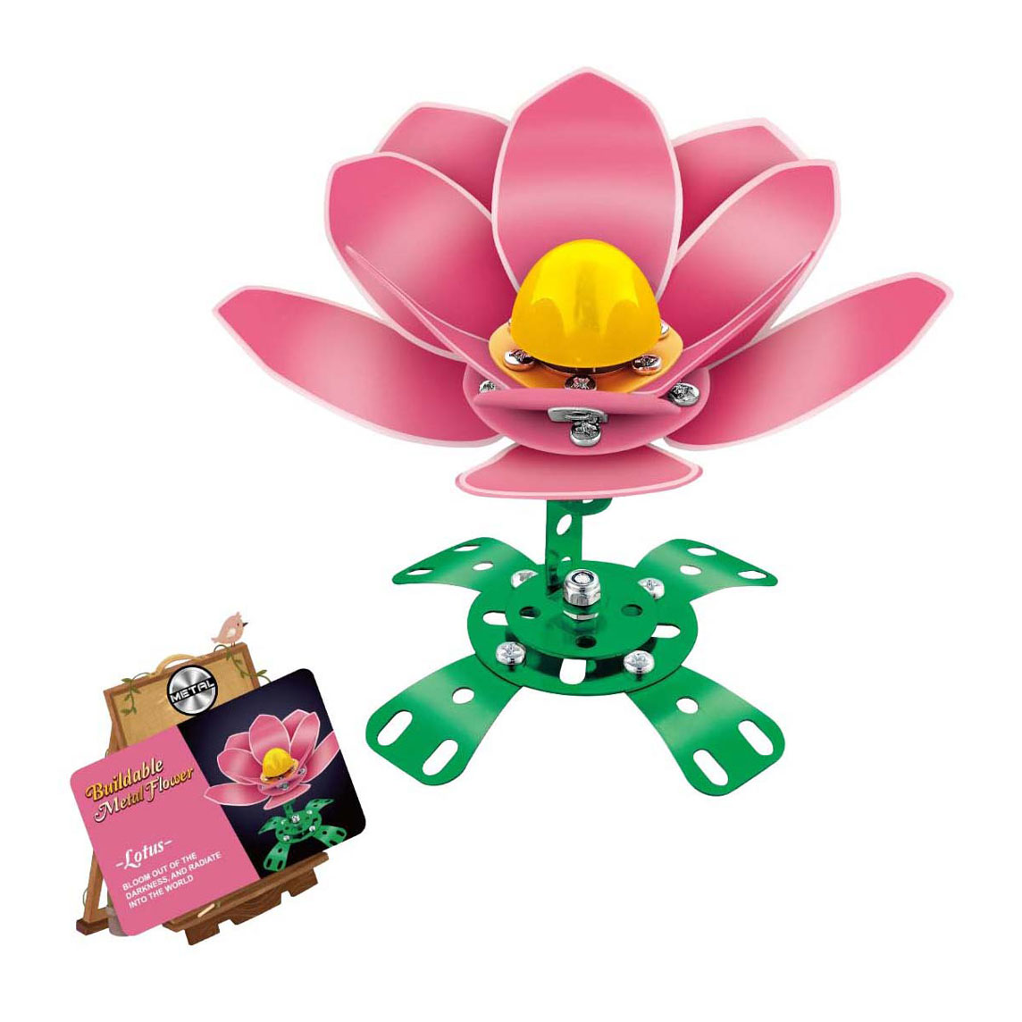 Metalen Bouwset Roze Klaproos