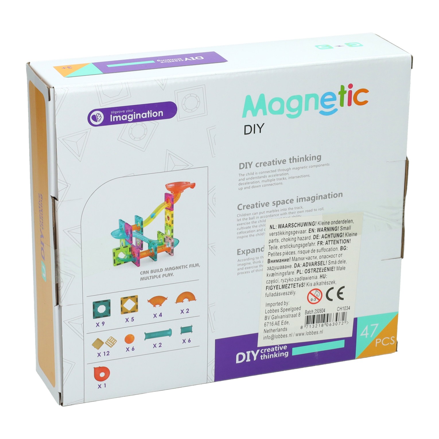 Magnetische Bouwset Knikkerbaan - 47dlg.