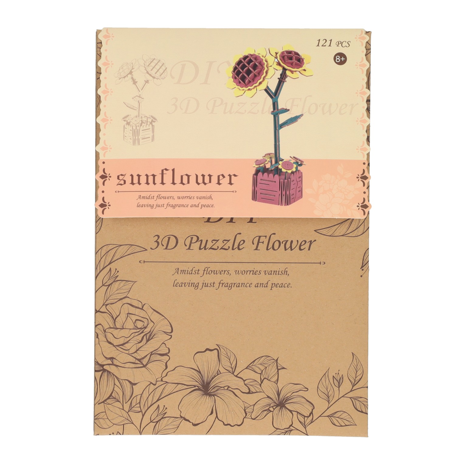 3D Bouwpakket Zonnebloemen - 121dlg.