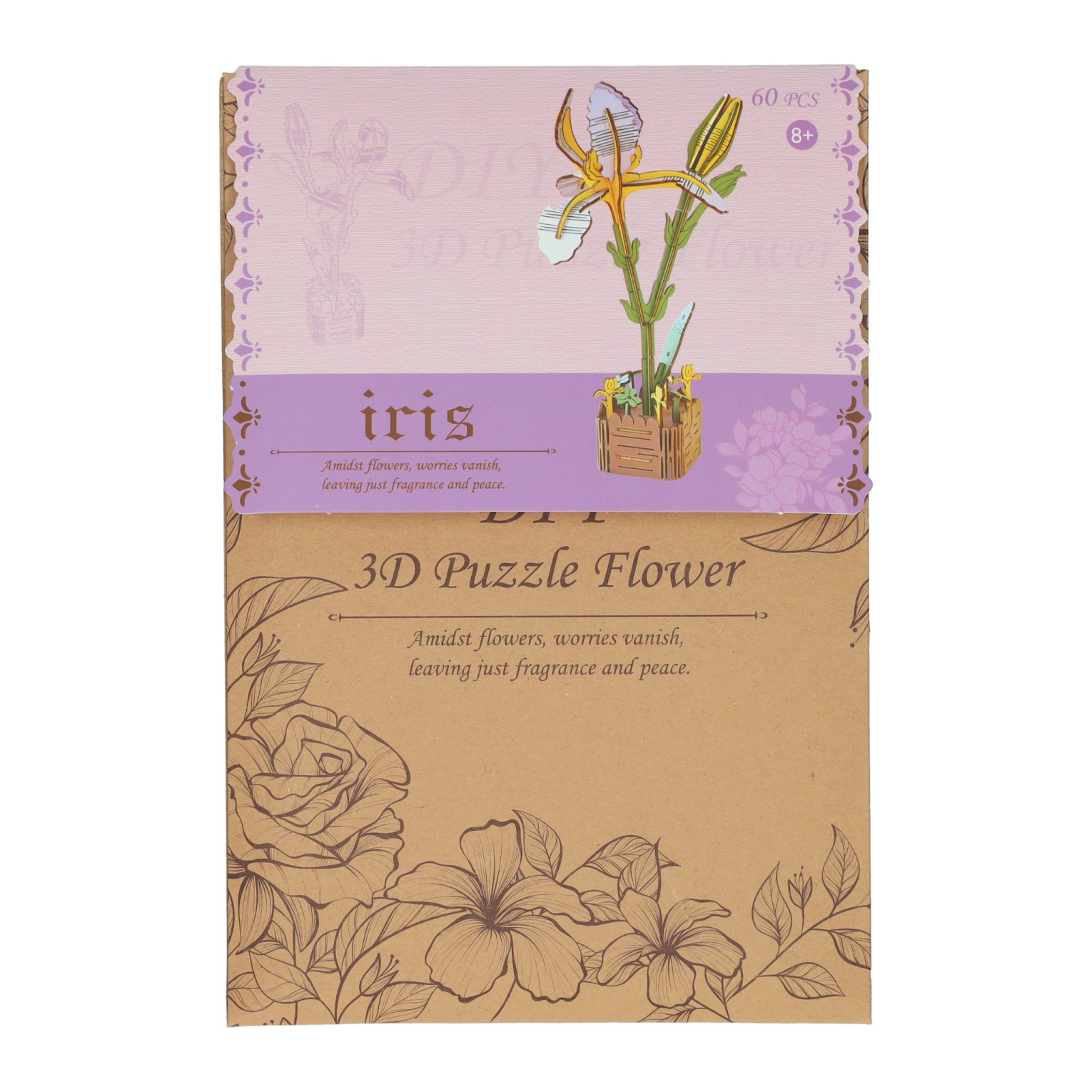Houten 3D Bouwpakket Iris - 60dlg.