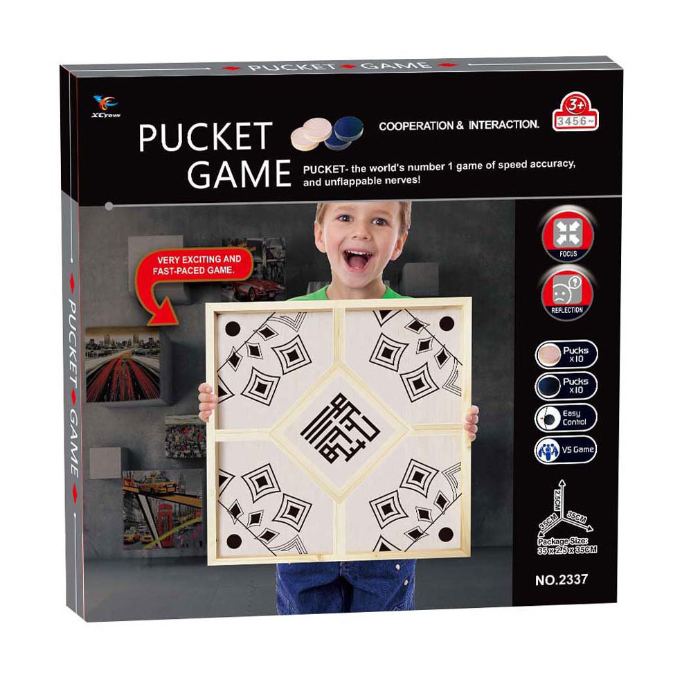 Houten Puck Schietspel - 4 Spelers