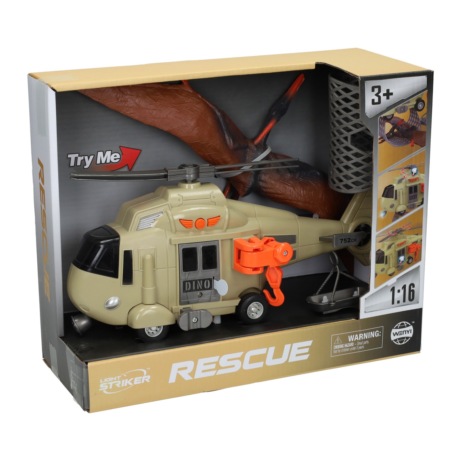 Helicopter met Dinosaurus - incl. Licht en Geluid