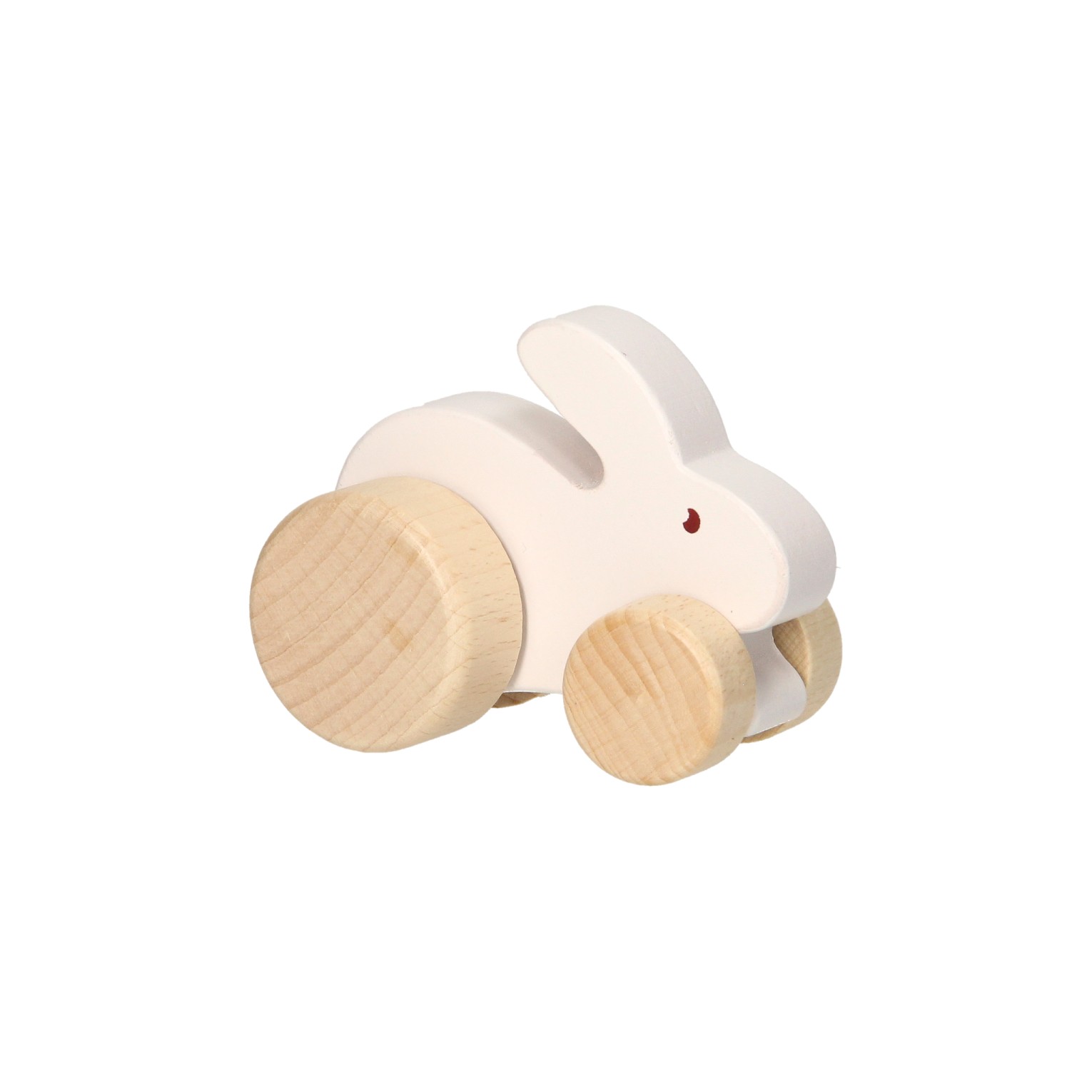 Figurine jouet en bois - Lapin sur roues