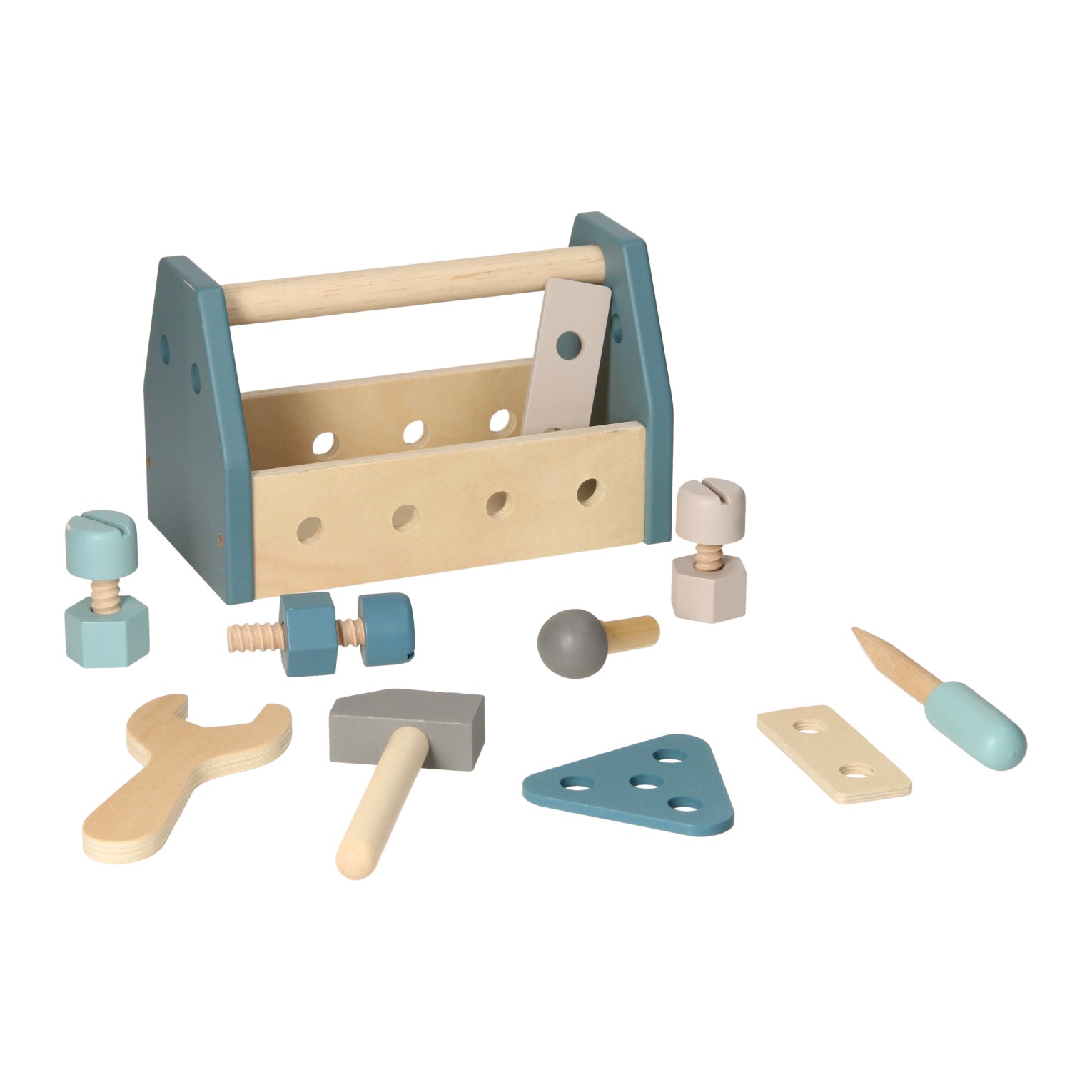 Boîte à outils en bois - Bleu