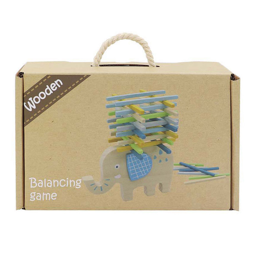 Jeu d'équilibre en bois éléphant empilable, 37 pcs.