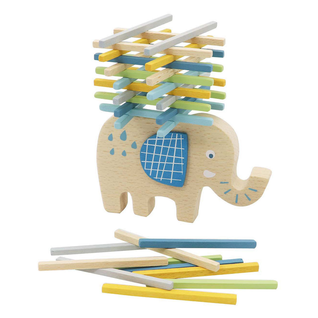 Jeu d'équilibre en bois éléphant empilable, 37 pcs.