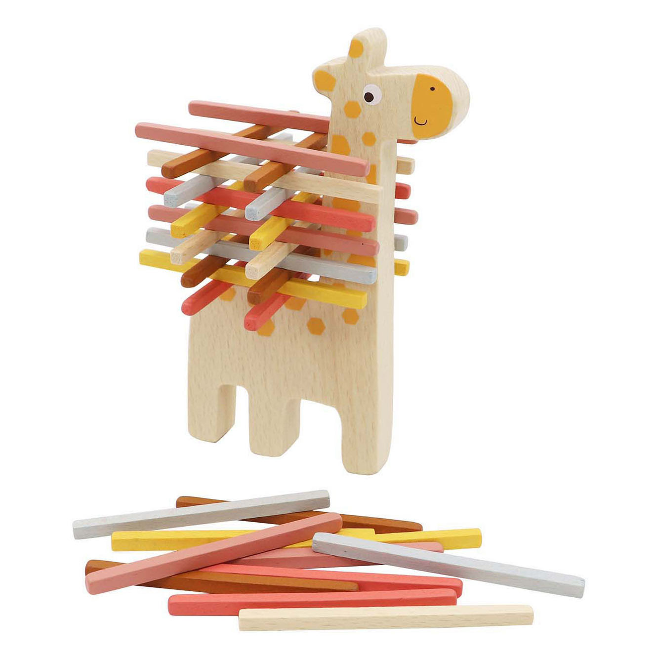 Jeu d'équilibre en bois girafe empilable, 37 pcs.