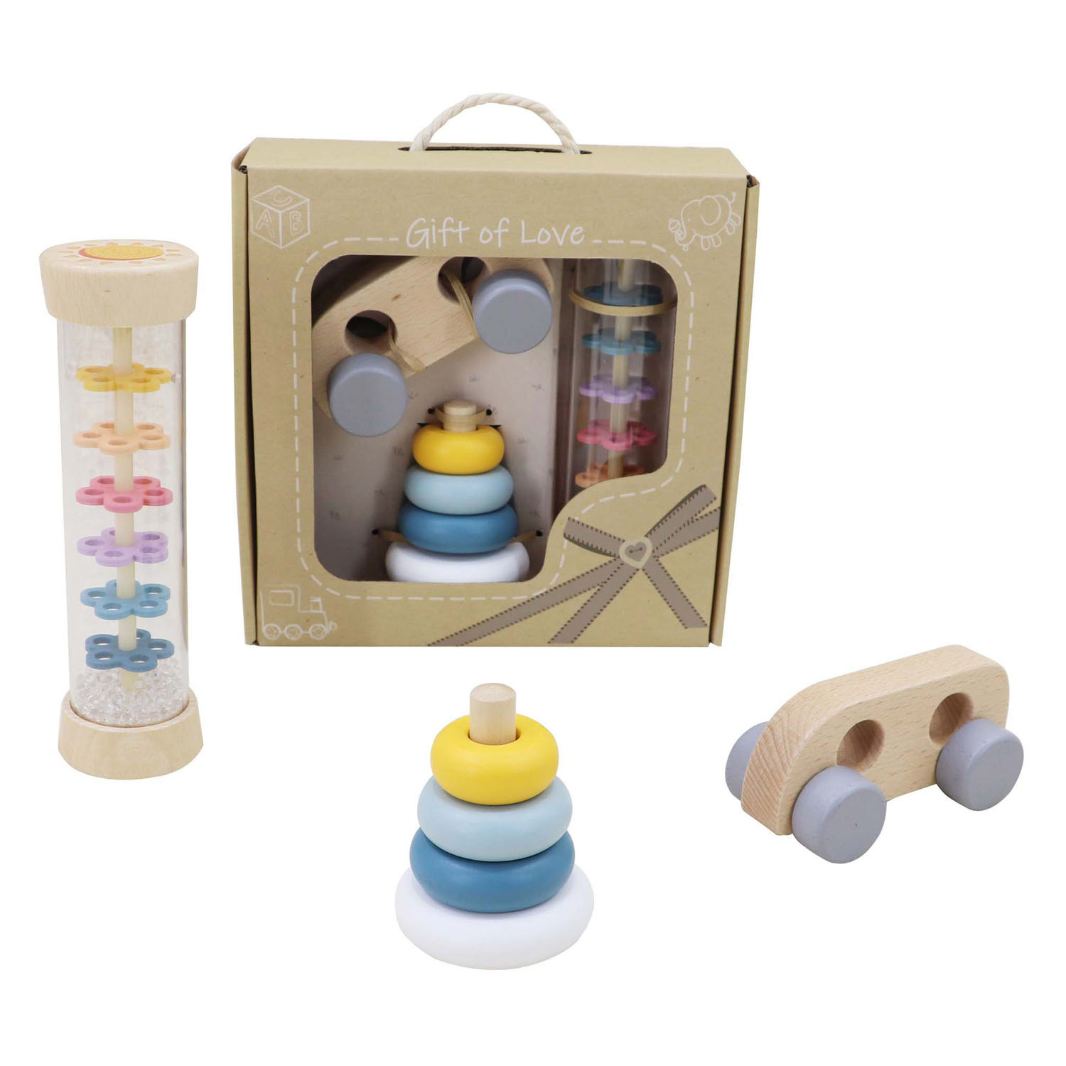 Houten Babyspeelgoed Speelset, Set van 3