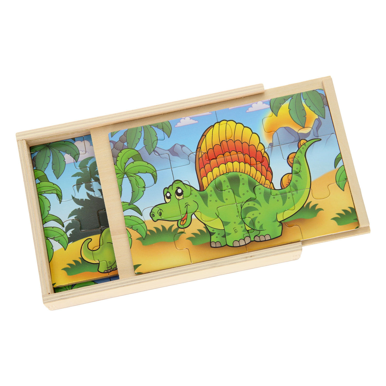 Holzpuzzle-Set mit 4 Puzzles – Dinosaurier
