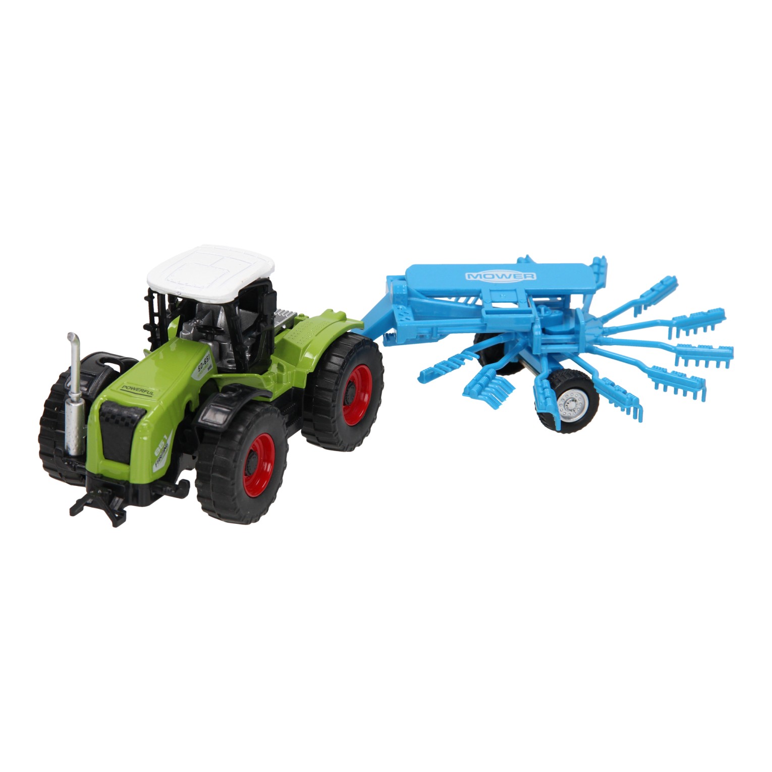 Druckguss-Traktor mit Heuwender