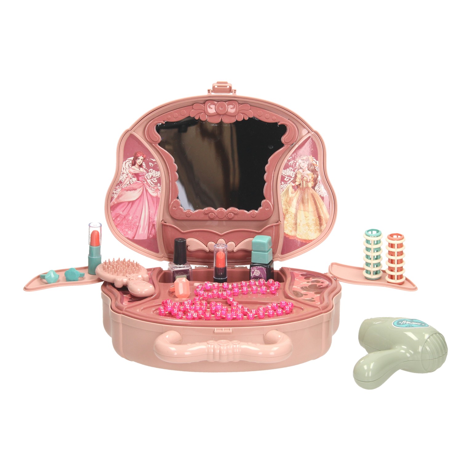 Beautycase Kaptafel Roze in Speelkoffer