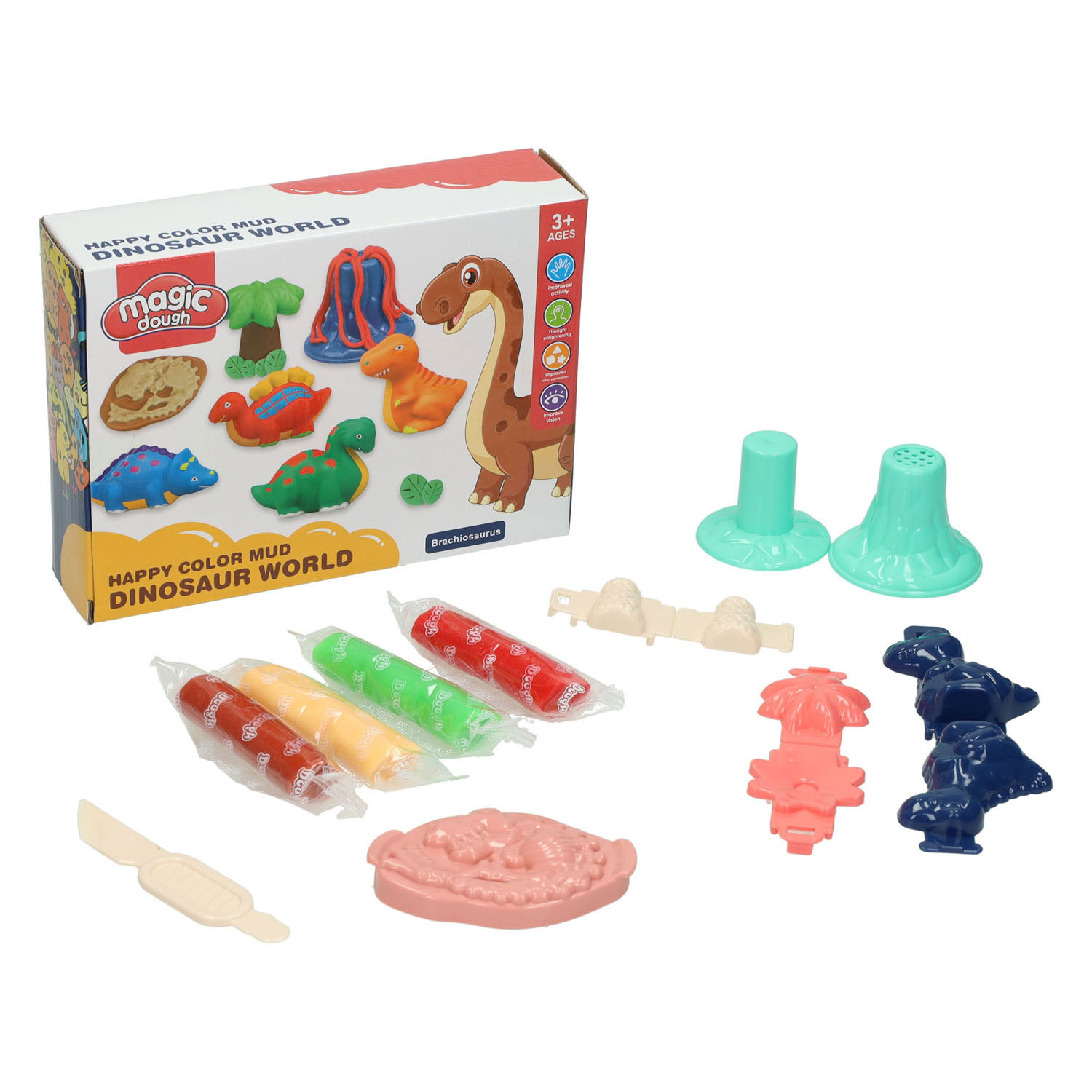 Kleiset Dinowereld - 4 Kleuren Klei