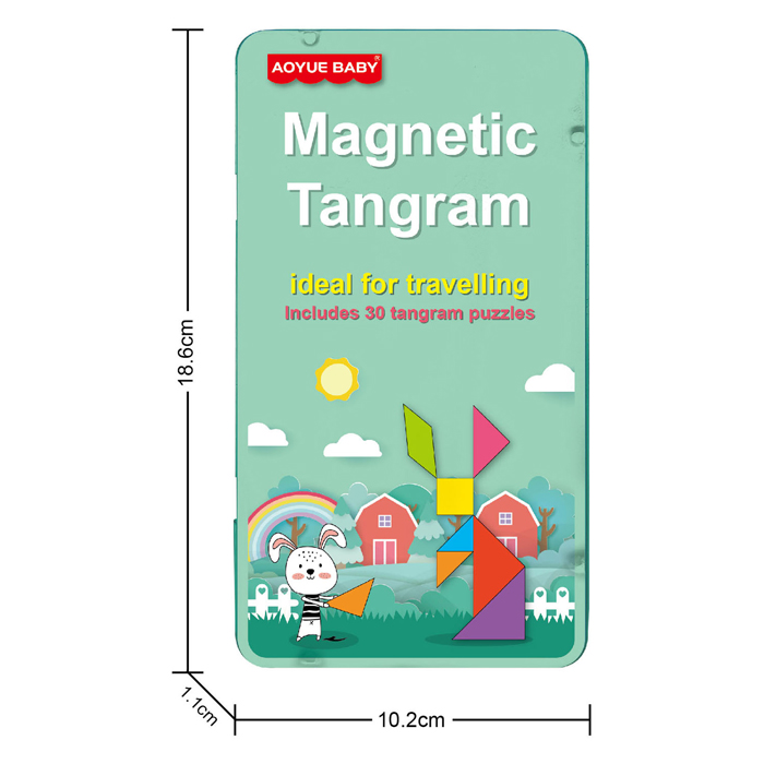 Magnetische Tangram in Blik