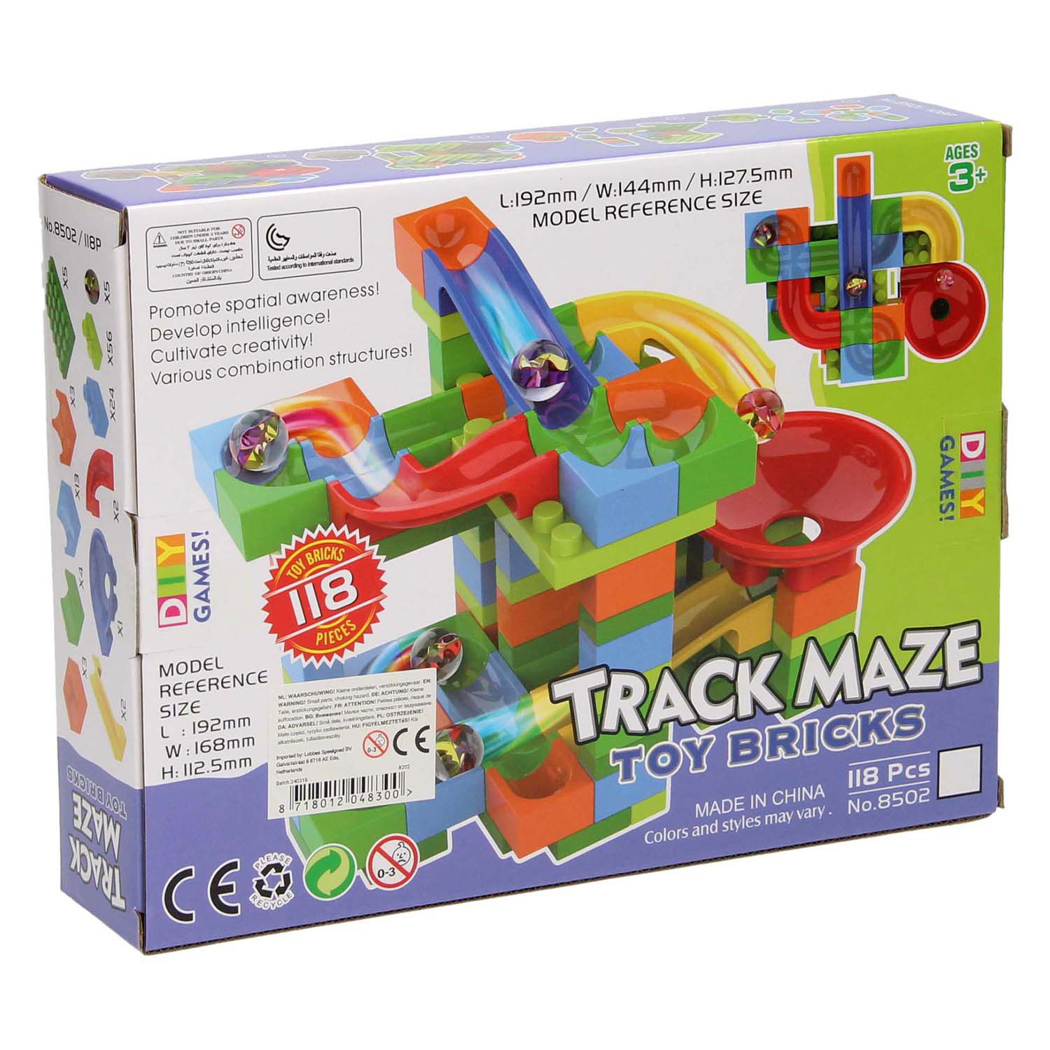 Track Maxe Blocs de construction Piste en marbre, 108 pcs.