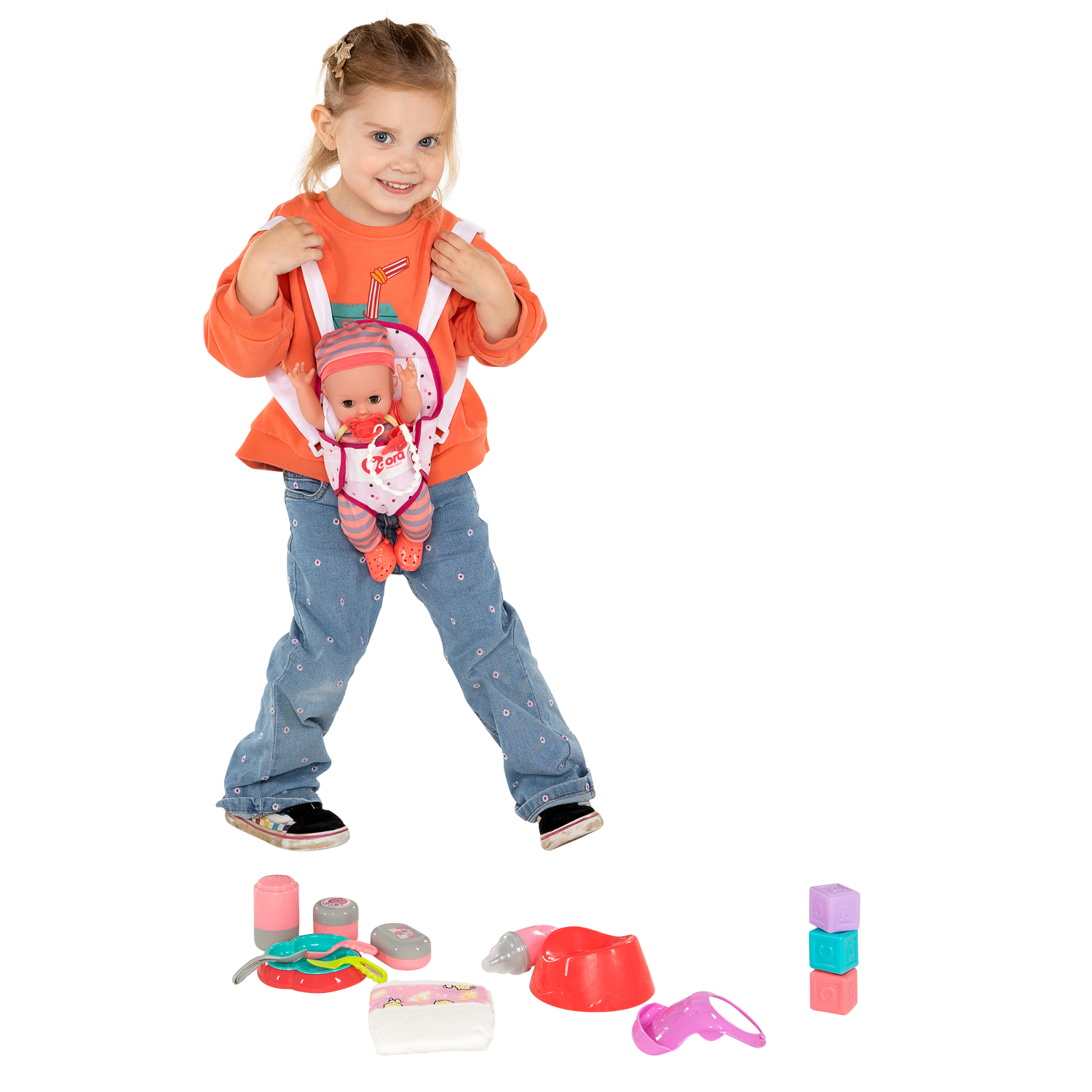 Deluxe Poppenset Buikdraagtas
