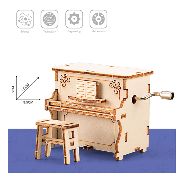 Houten Bouwpakket Wind Up Piano