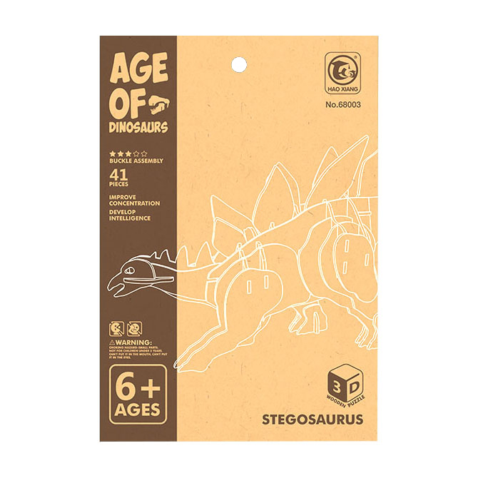 Kit de construction en bois Dino 3D Stégosaure