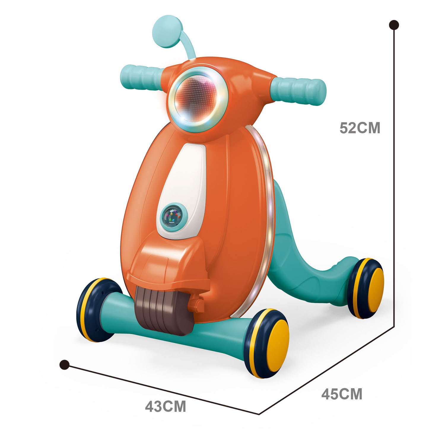 Trottinette trotteur pour bébé avec lumière et son