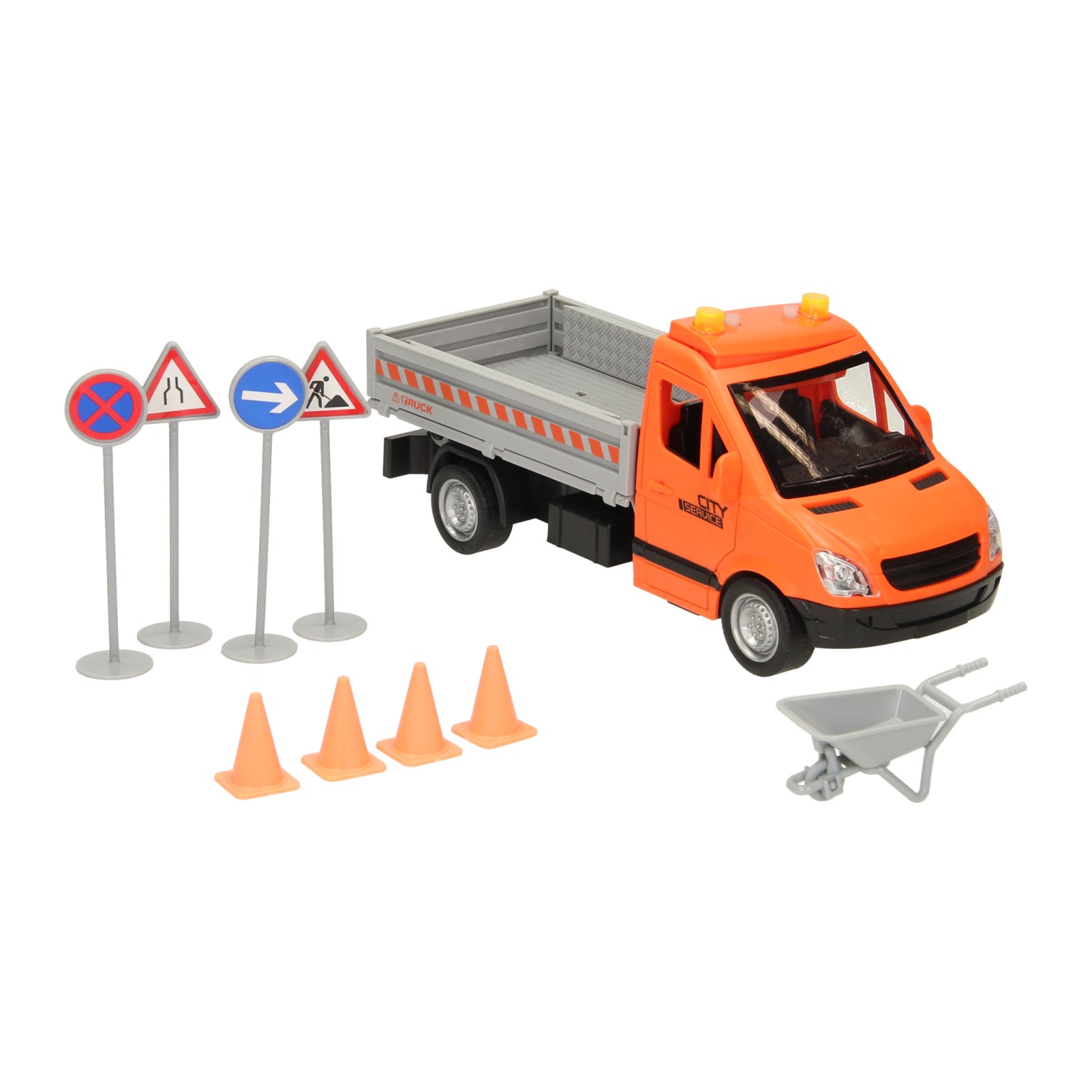 Travaux routiers pour camions avec lumière et son