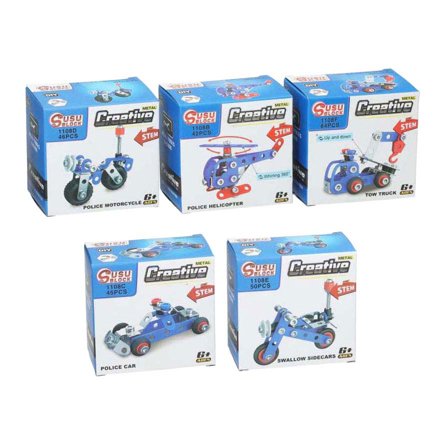 Kit de construction en métal pour véhicule de police