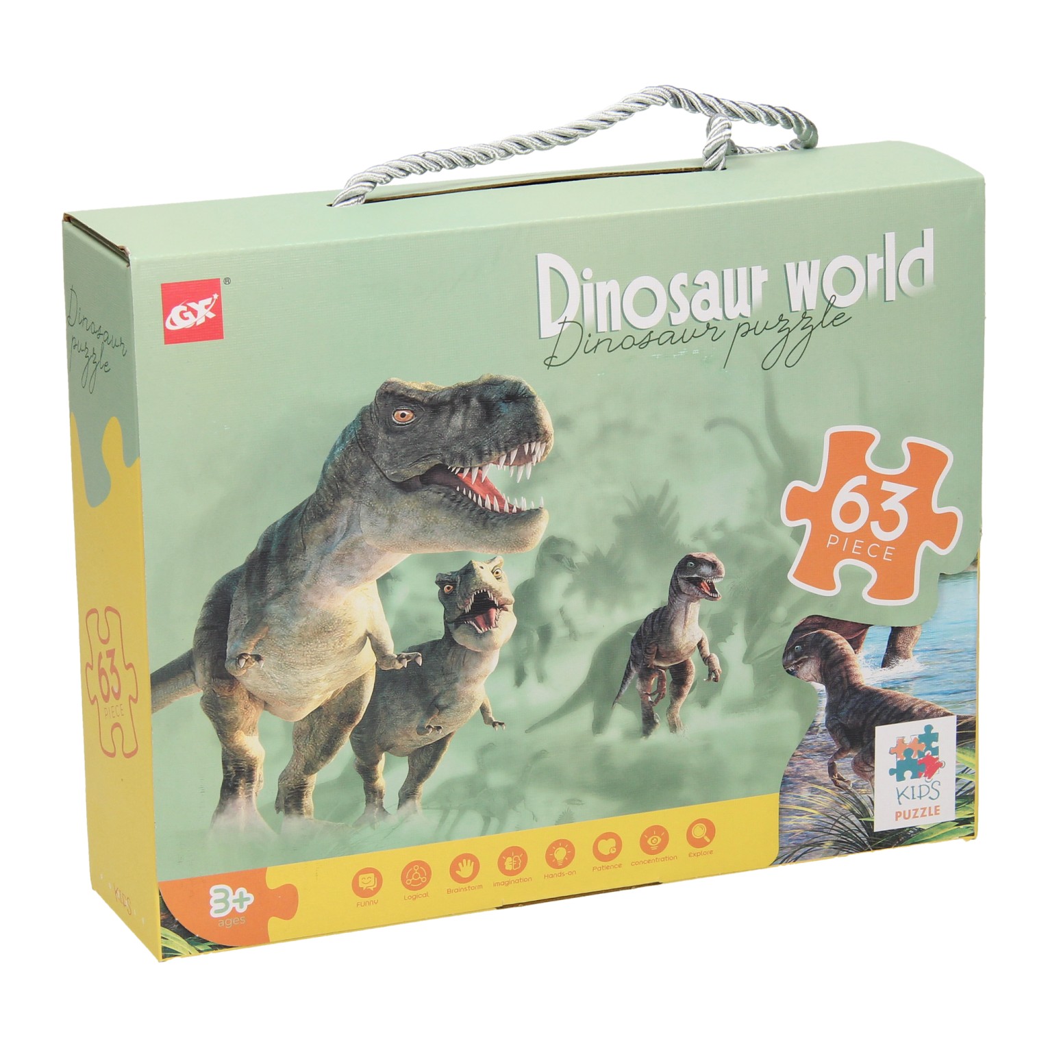 Puzzle Dino World, 63 pièces.