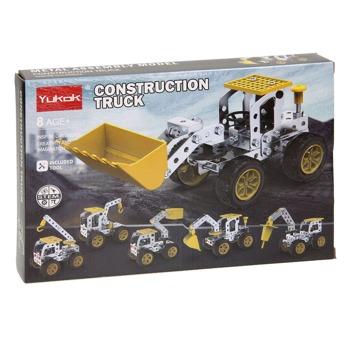 Kit de construction métallique camion avec bras à crochet, 111 pcs.