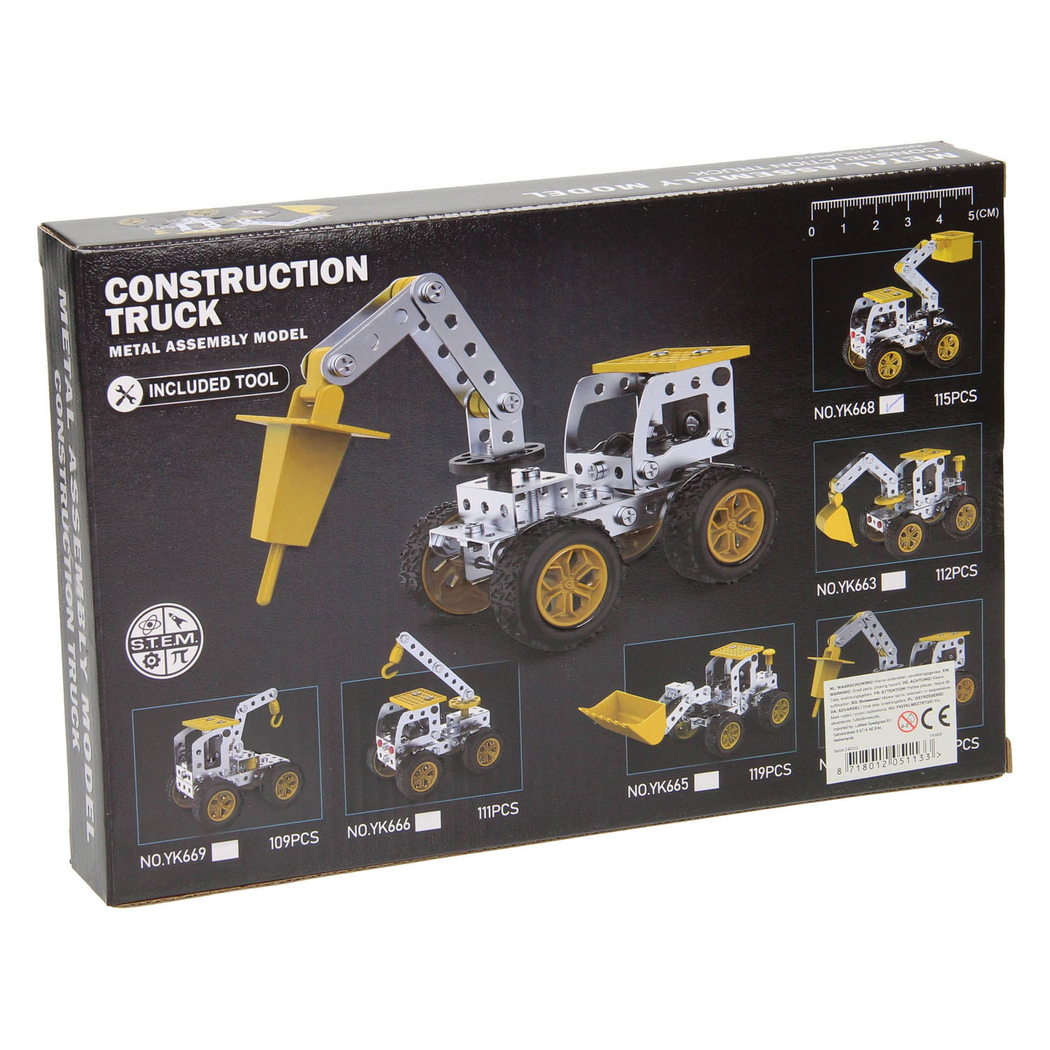 Kit de construction métallique camion avec nacelle élévatrice, 115 pcs.