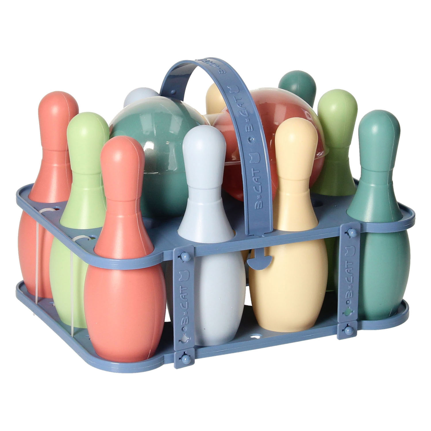 Bowlingset Pastel in Houder, 12dlg.