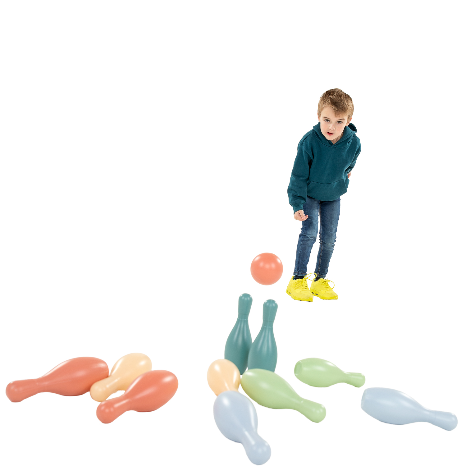 Bowlingset Pastel in Houder, 12dlg.