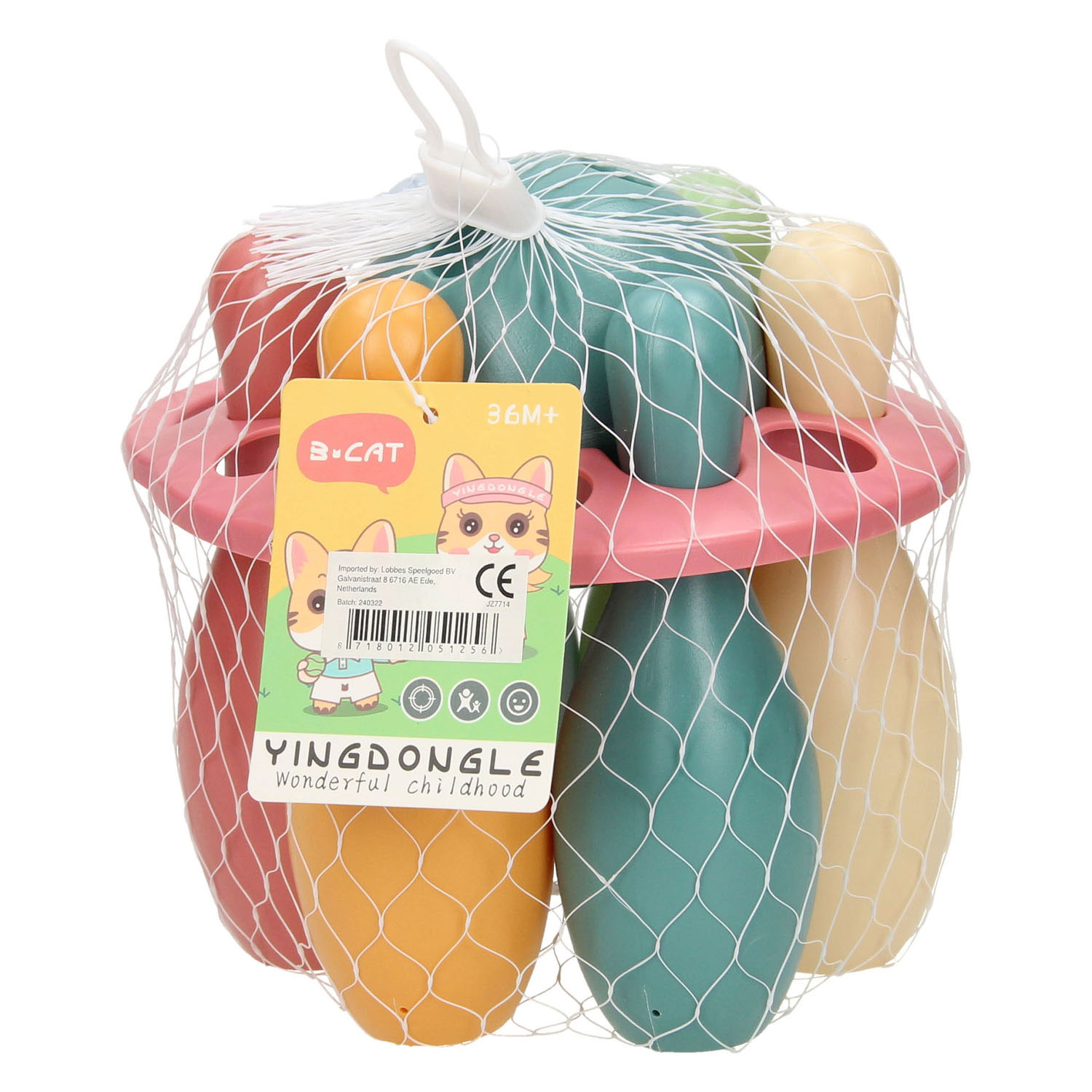 Quilles Pastel dans un Support, 6 pcs.