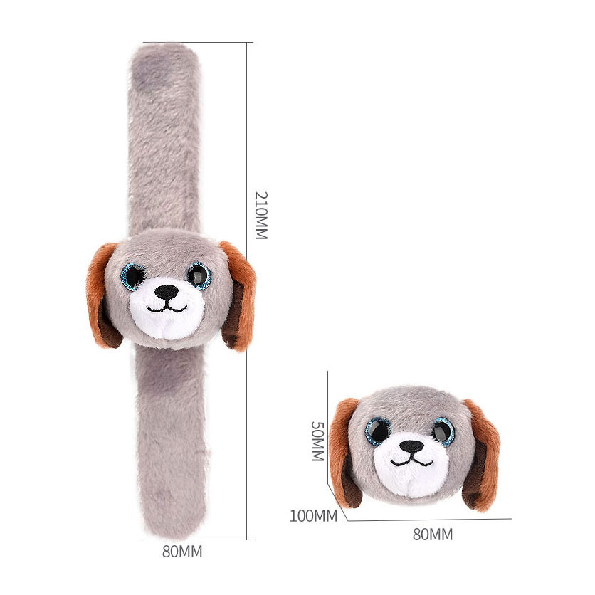 Bracelet Peluche Chien Gris