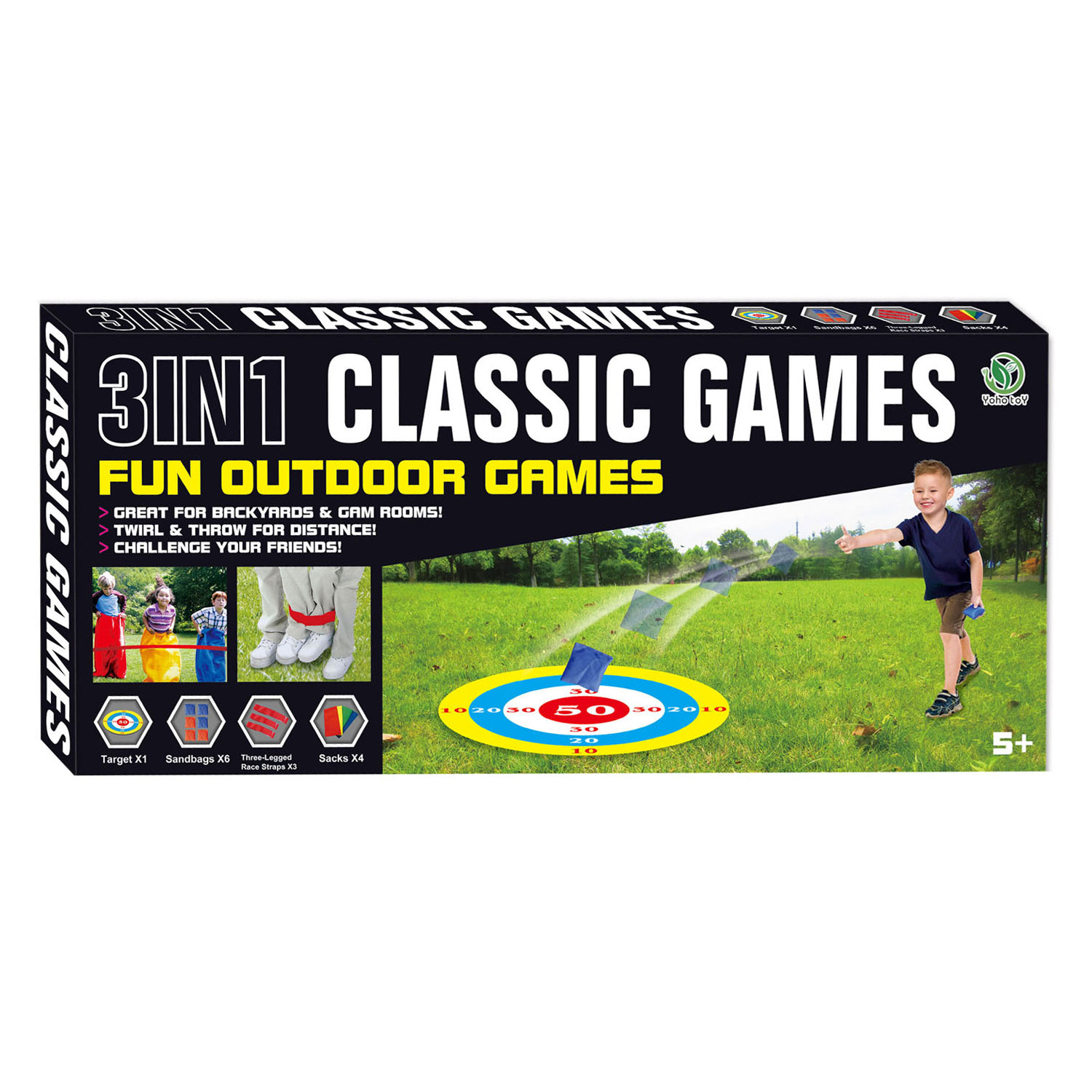 Klassische Spiele Outdoor 3in1 Outdoor-Spiele