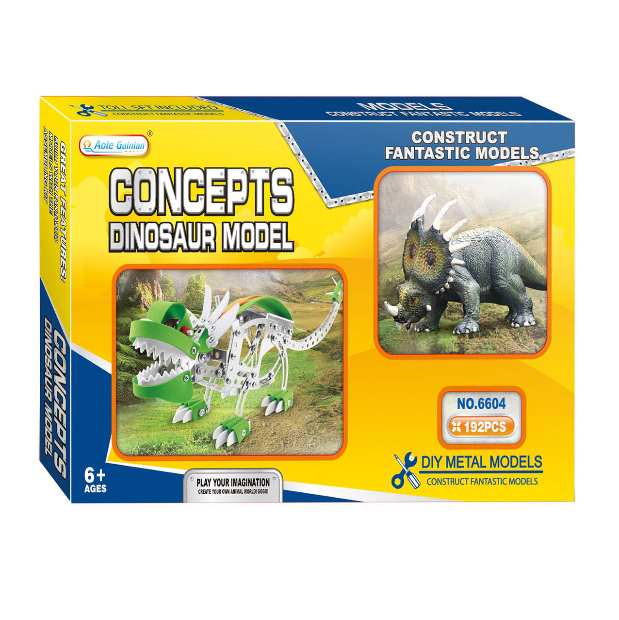 Jeu de construction en métal Dino Triceratops