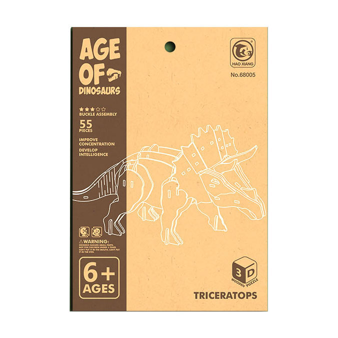 Kit de construction en bois Tricératops 3D