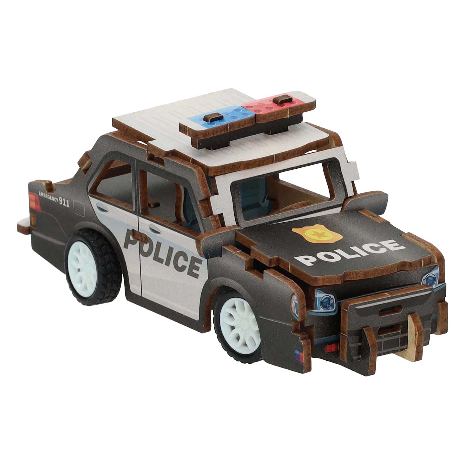 Houten Bouwpakket 3D Politieauto