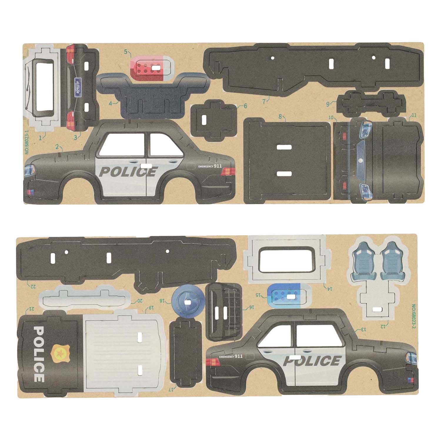 Houten Bouwpakket 3D Politieauto