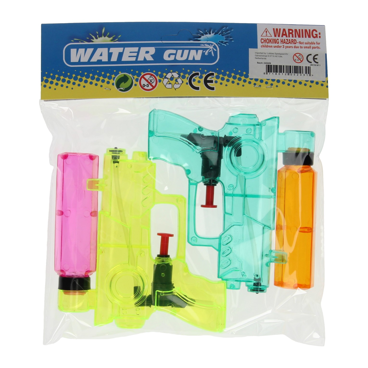 Wasserpistolen Transparent, 2 Stk.