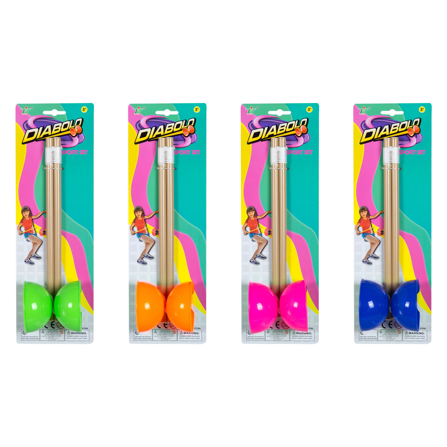 Diabolo Kleur Houten Stok