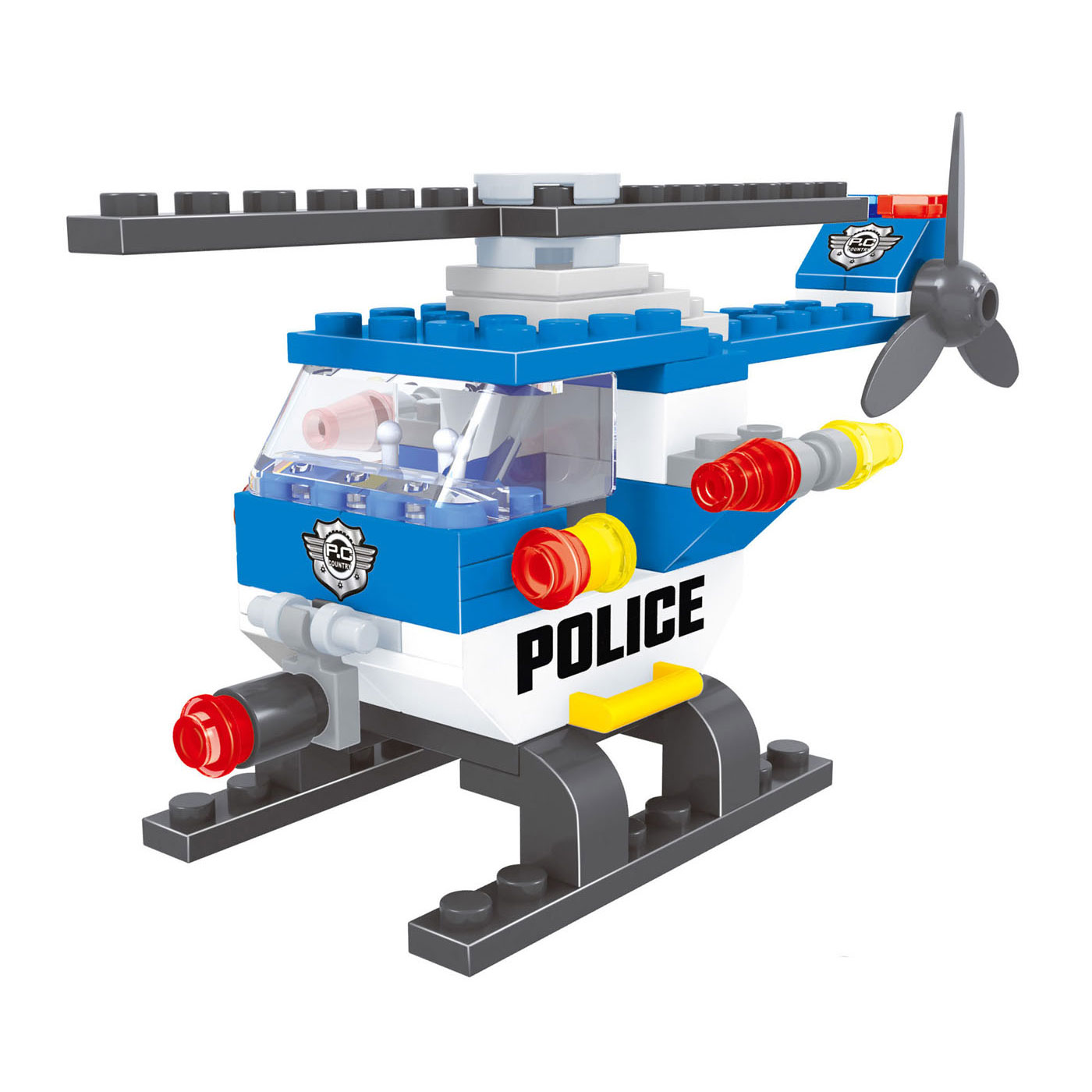 Jeu de construction Hélicoptère de police, 68 pièces.